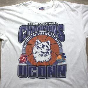 Vintage UCONN Huskies 1999 NCAA National Champions T-Shirt Men's Size XL